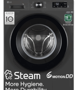 LG 7 Kg, 5 Star, Direct Drive Technology, Steam Wash, 6 Motion DD, Fully-Automatic Front Load Washing Machine (FHB1207Z2M, Allergy Care, In-Built Heater, Touch Panel, Middle Black)